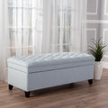 Juliana Storage Ottoman Blue Fabric