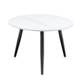 Modern Style Nesting Cocktail Tables And Side Table 3 Piece Occasional Table Set Black Metal Legs White Sintered Stone Top Black,White Primary Living Space Modern Metal,Sintered Stone