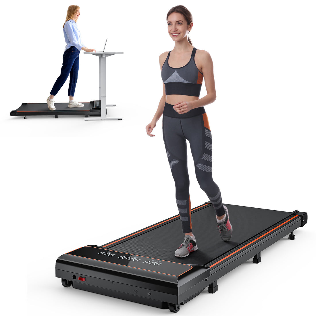 Walking Pad Treadmill Compact & Portable Walking Pad, Quiet Operation, Adjustable Speed Settings, User Friendly Controls, Durable Construction For Home & Office Fitness Black Abs