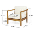 Bonsallo Club Chair Cream Brown Acacia Wood