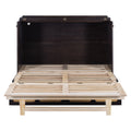 Full Size Murphy Bed With Large Drawers,Espresso Full Espresso Plywood
