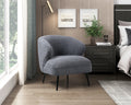 Luxury Living Room Furniture 1Pc Accent Chair Dark Gray Boucle Upholstery, High Density Foam Seat Cushions Dark Gray Primary Living Space Luxury,Modern Plywood