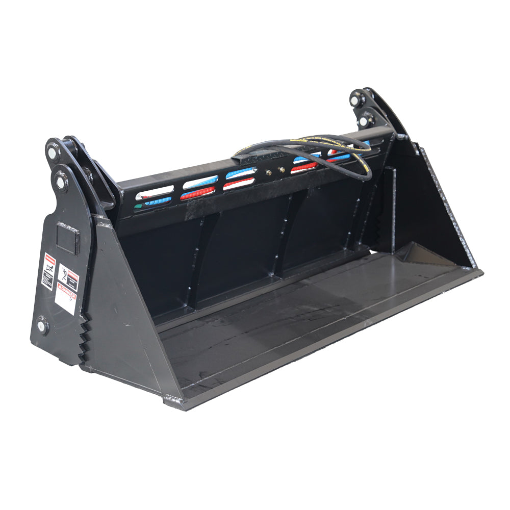 78" Skid Steer 4 In 1 Combo Multi Purpose Bucket Attachment Quick Tach Black Steel