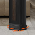 Space Heater, Portable Electric Heater With Adjustable Thermostat And Remote Control, Manual,Black Black Plastic