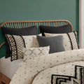3 Piece Cotton And Flax Linen Blend Comforter Set Natural King Cal King King White Black Cotton