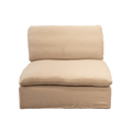 Living Room Modular Armless Sofa Couch, 1 Pc Fabric Upholstered Sectional Sofa With Soft Cushions, Beige Beige Linen Wood Primary Living Space Soft Cushion Back Contemporary,Modern Engineered