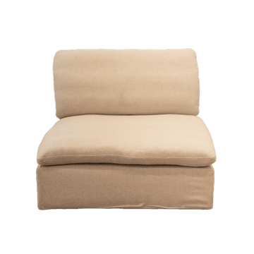 Living Room Modular Armless Sofa Couch, 1 Pc Fabric Upholstered Sectional Sofa With Soft Cushions, Beige Beige Linen Wood Primary Living Space Soft Cushion Back Contemporary,Modern Engineered