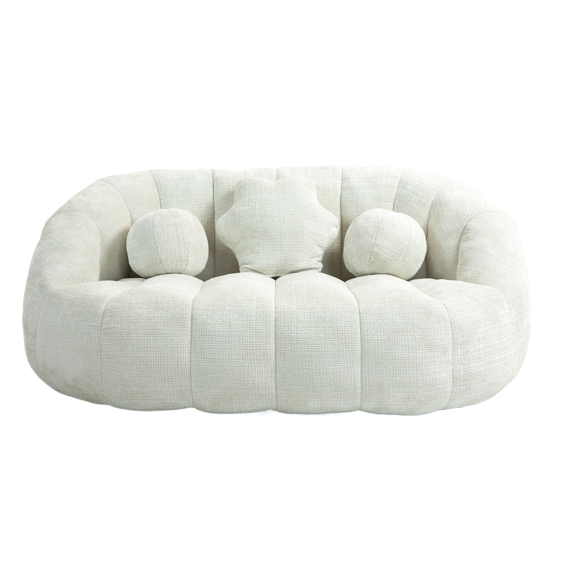 Coolmore Bean Bag Sofa Lazy Sofa Durable Comfort Lounger High Back Bean Bag Chair Couch For Adults And Kids, Indoor & Outdoor, Accent Floor Soft Lounge Chair White Chenille White Primary Living