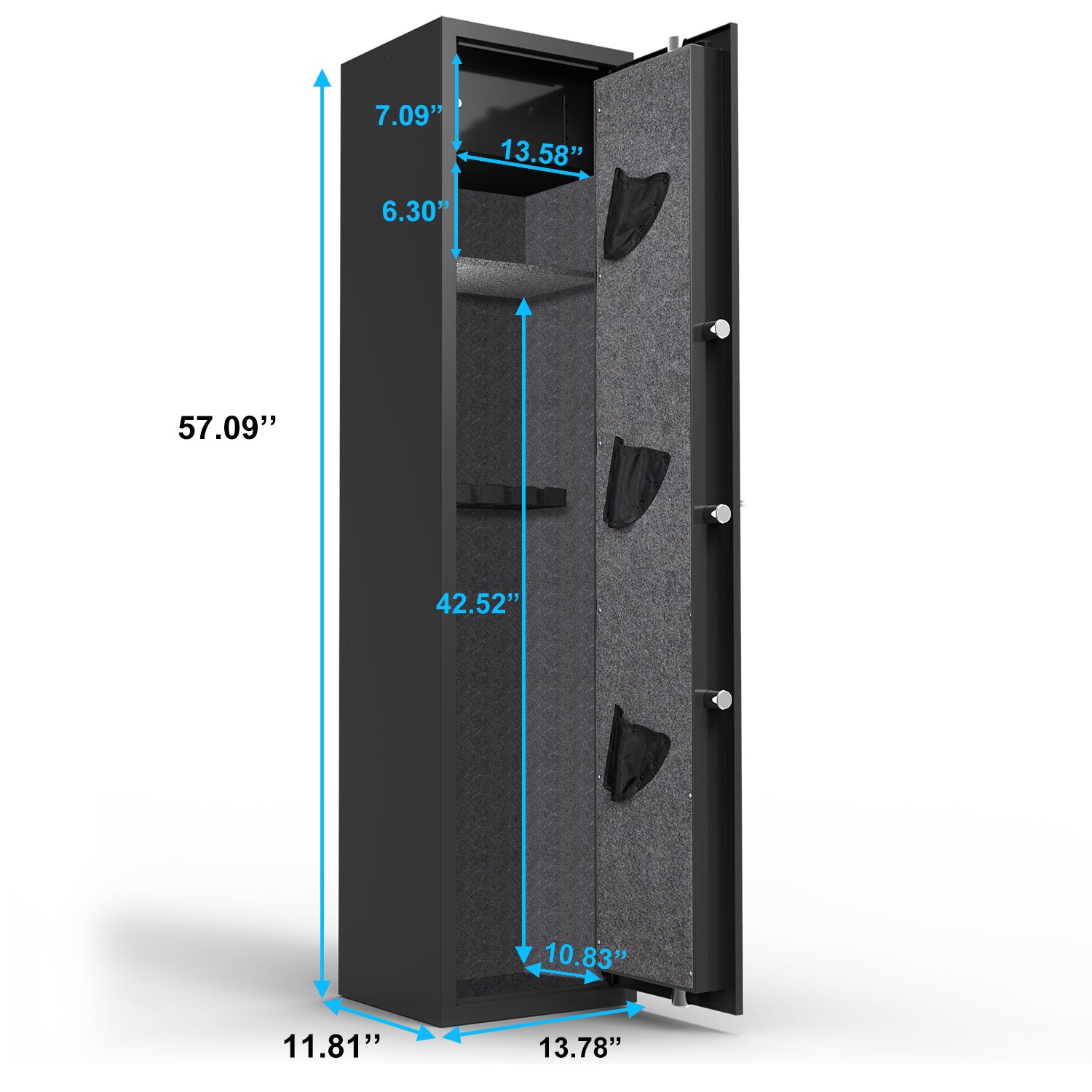 Large Capacity Quick Access Fingerprint Safe,4 5 Biometric Metal Rifle Security Cabinet Safe Locker Black Steel