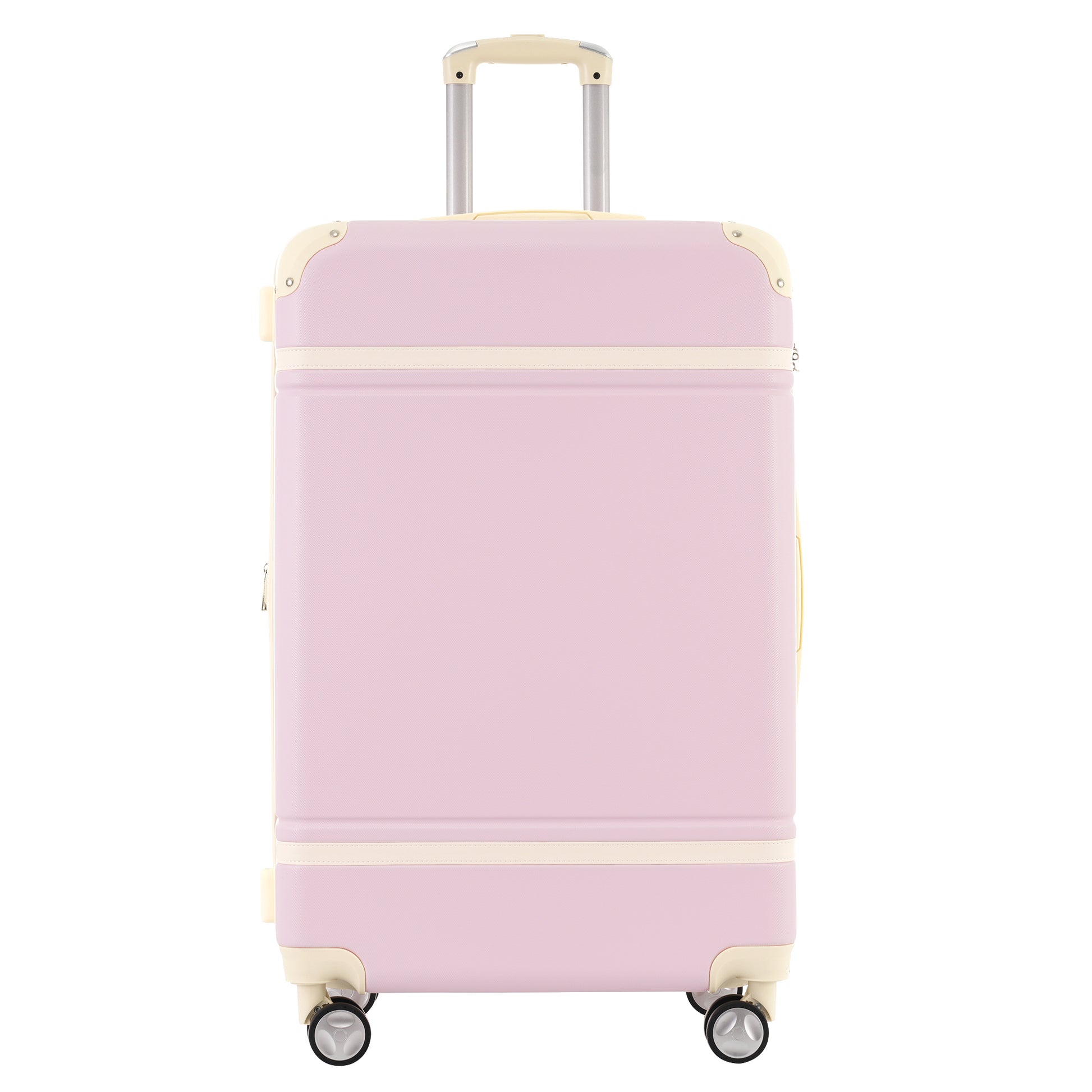 Hardshell Luggage Sets 3 Pieces 20" 24" Luggages And Cosmetic Case Spinner Suitcase With Tsa Lock Lightweight,Light Pink Light Pink Abs