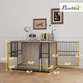 Pawhut Dog Crate Furniture, Decorative Dog Kennel Indoor End Table With Double Doors, Multi Purpose Pet Crate For Small To Large Dogs Up To 88 Lb, 46