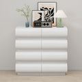 8 Drawer Dresser For Bedroom, White Dresser No Handle, Modern 8 Chest Of Drawers With Wide Storage White Mdf