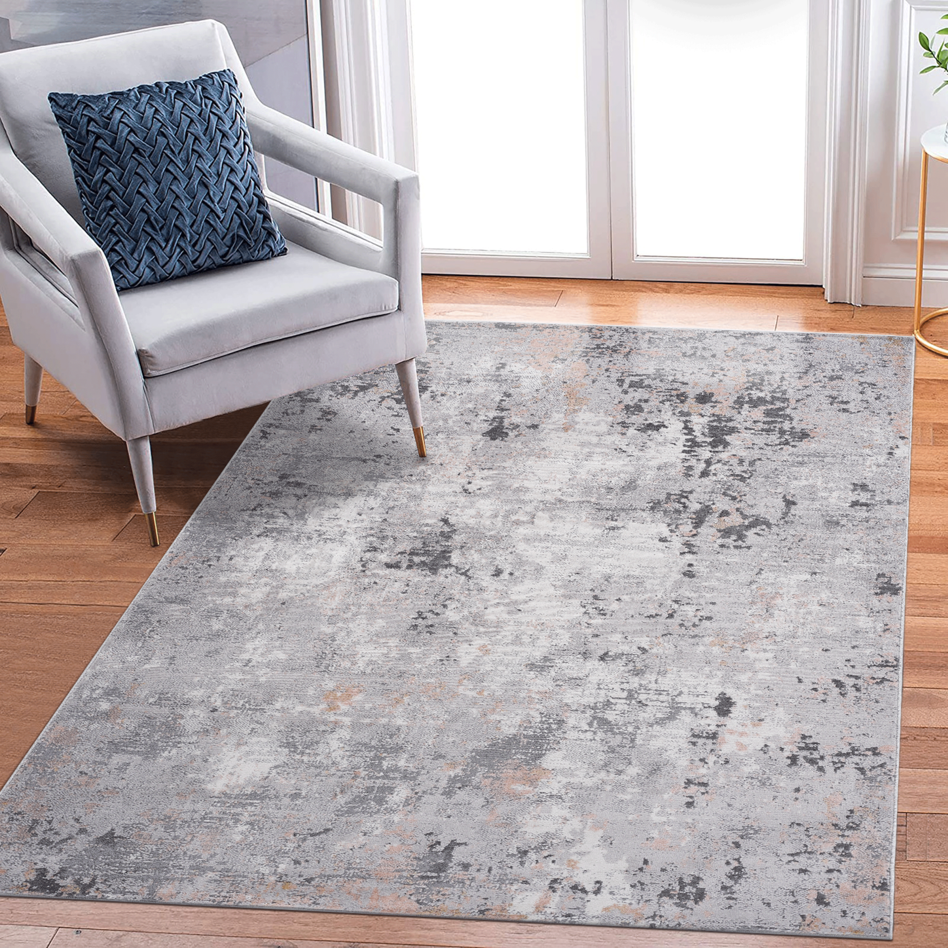 8X10 Grey Multi Abstract Non Shedding Living Room Bedroom Dining Home Office Stylish And Stain Resistant Area Rug Grey Multi Polyester