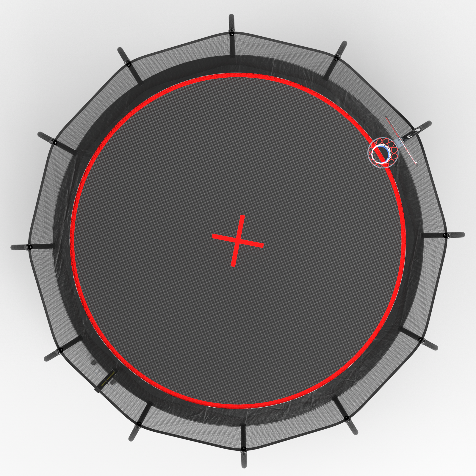 Yc 16Ft Trampoline Pumpkin Black Red Black Red Garden & Outdoor Steel