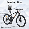 Mountain Bike For Men And Women 26 Inch 24 Speed Suspension Fork Kenda Tires Cycling Black Garden & Outdoor Steel