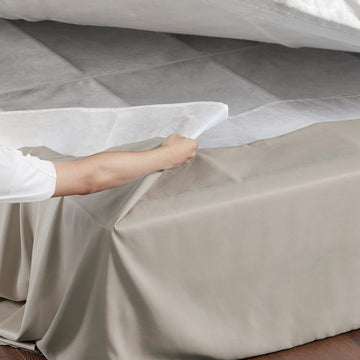 Wrap Around Adjustable Bedskirt Khaki One Size Khaki Microfiber