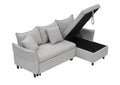 This 80 Inch Gray Corduroy L Shaped Sofa Comes With Two Small Throw Pillows That Can Be Converted Into A Sofa Bed For Storage Gray Corduroy 3 Seat