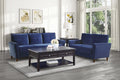 Blue Velvet Upholstery 1Pc Comfort Loveseat Plush Seatbacks Tufted Detail Solid Wood Frame Modern Living Room Furniture Blue Velvet Wood Primary Living Space Modern Flared Arms Solid Wood