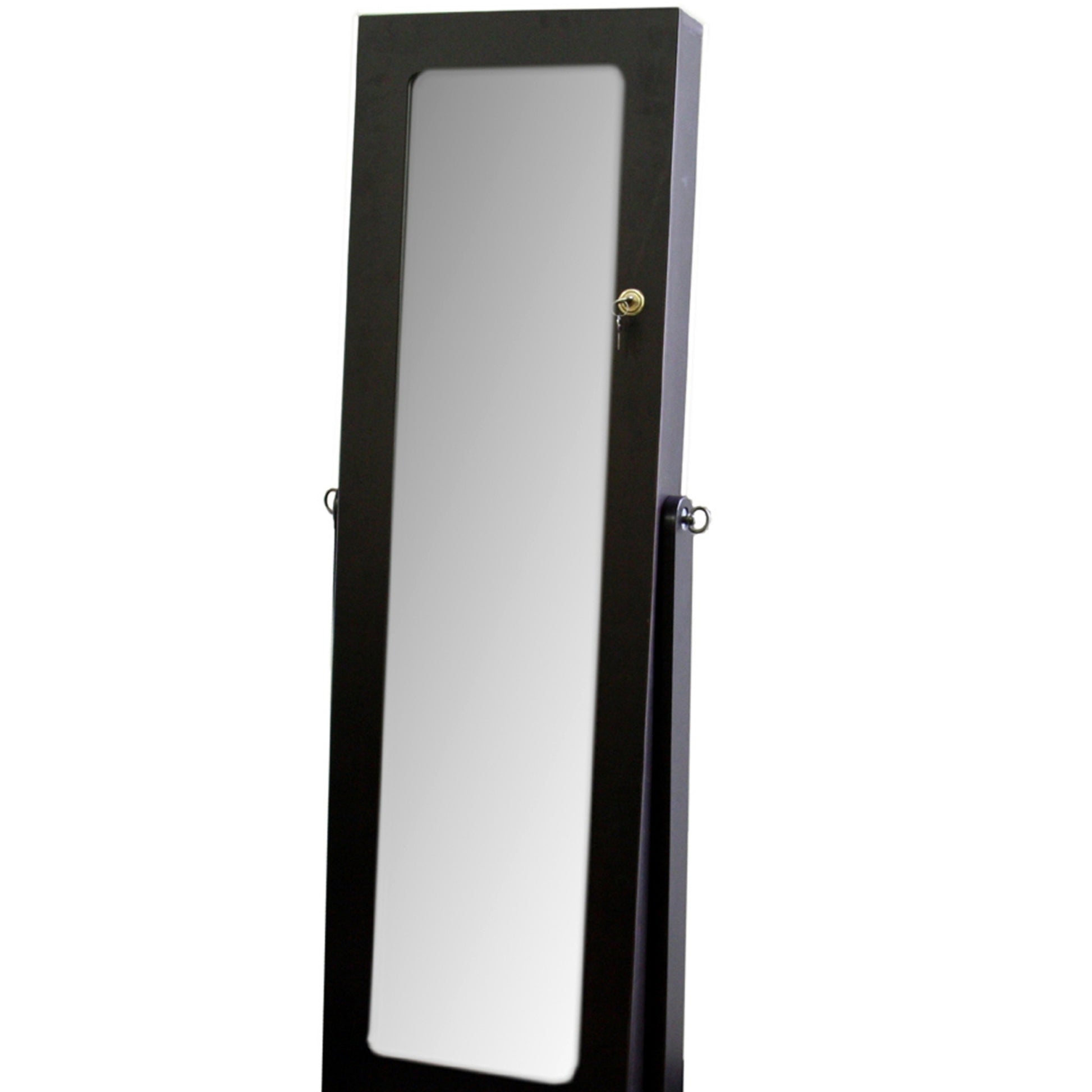 57" Tall Standing Floor Mirror, Espresso Brown Finish, Rectangular Shape Multicolor Wood