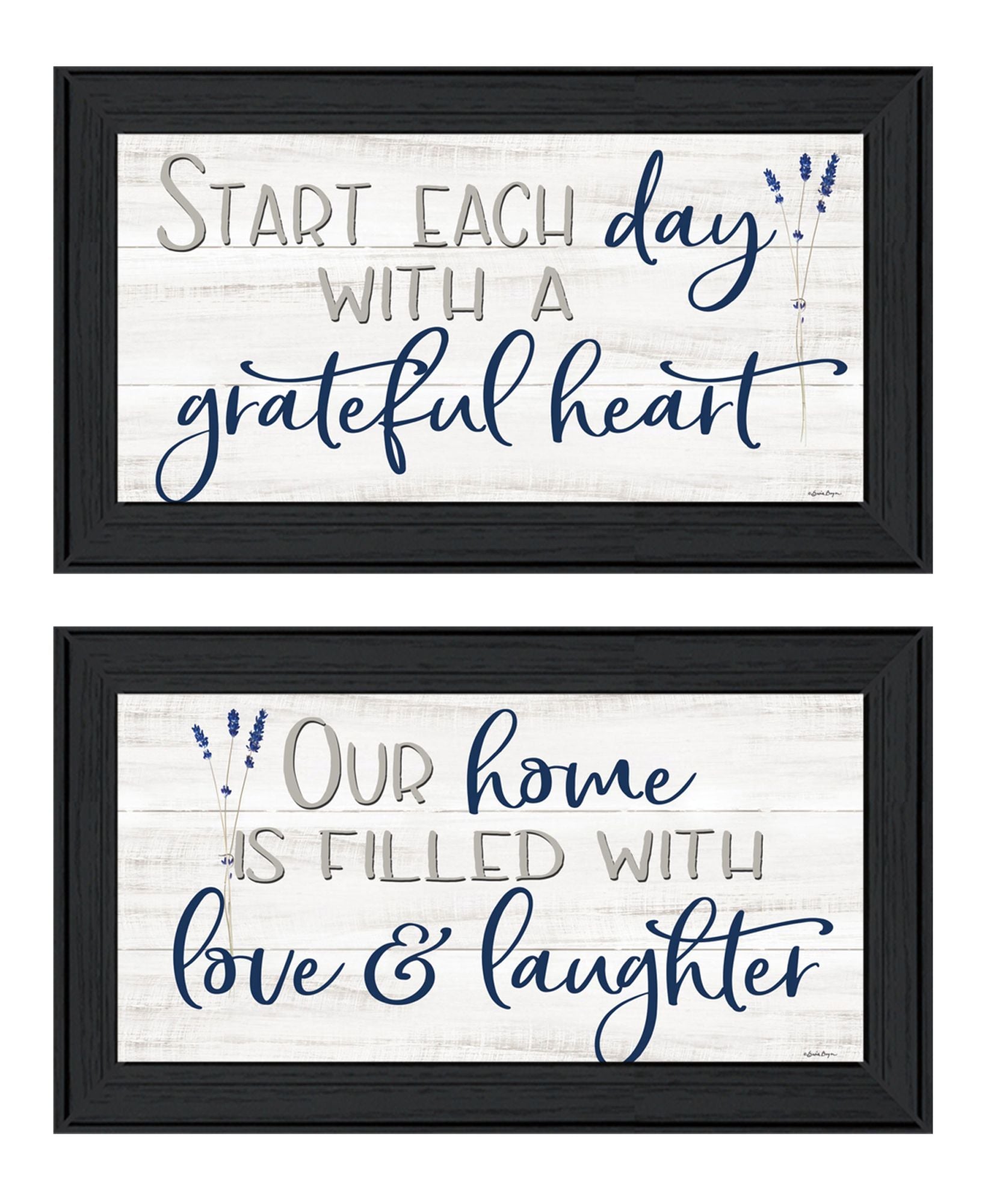 "Grateful Heart" Framed Wall Art For Living Room, Wall Art Print For Home Decor, Bedroom Wall Art By Susie Boyer Multicolor Wood Paper