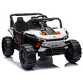 24V Kids Ride On Utv,Electric Toy For Kids W Parents Remote Control,Four Wheel Suspension,Low Start,Adjustable Speed,Multimedia Player,Early Education,Bluetooth,Rear Storage Space For Kids Aged 3 . White 50 99 Lbs Polypropylene