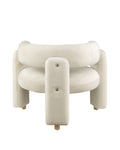 Accent Chair White Fabric