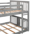 Full Over Full Bunk Bed With Ladder, Gray Old Sku :Lp000207Aae Full Gray Solid Wood