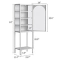 Metal Glass Door Display Storage Cabinet 5 Tier Cube Bookshelf Storage Cabinet With 3 Adjustable Shelves For Kitchen, Dining Room, Living Room, Bathroom, Home Office,White Accent Chests 1 2 Shelves Antique Antique White Primary Living Space Glass Doors