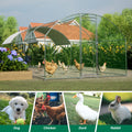 Large Chicken Coop Metal Chicken Run With Waterproof And Anti Uv Cover, Dome Shaped Walk In Fence Cage Hen House For Outdoor And Yard Farm Use, 1