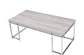 Natural Oak And Chrome Coffee Table With Metal Sled Base Oak Primary Living Space Modern Rectangular Wood Metal Sled