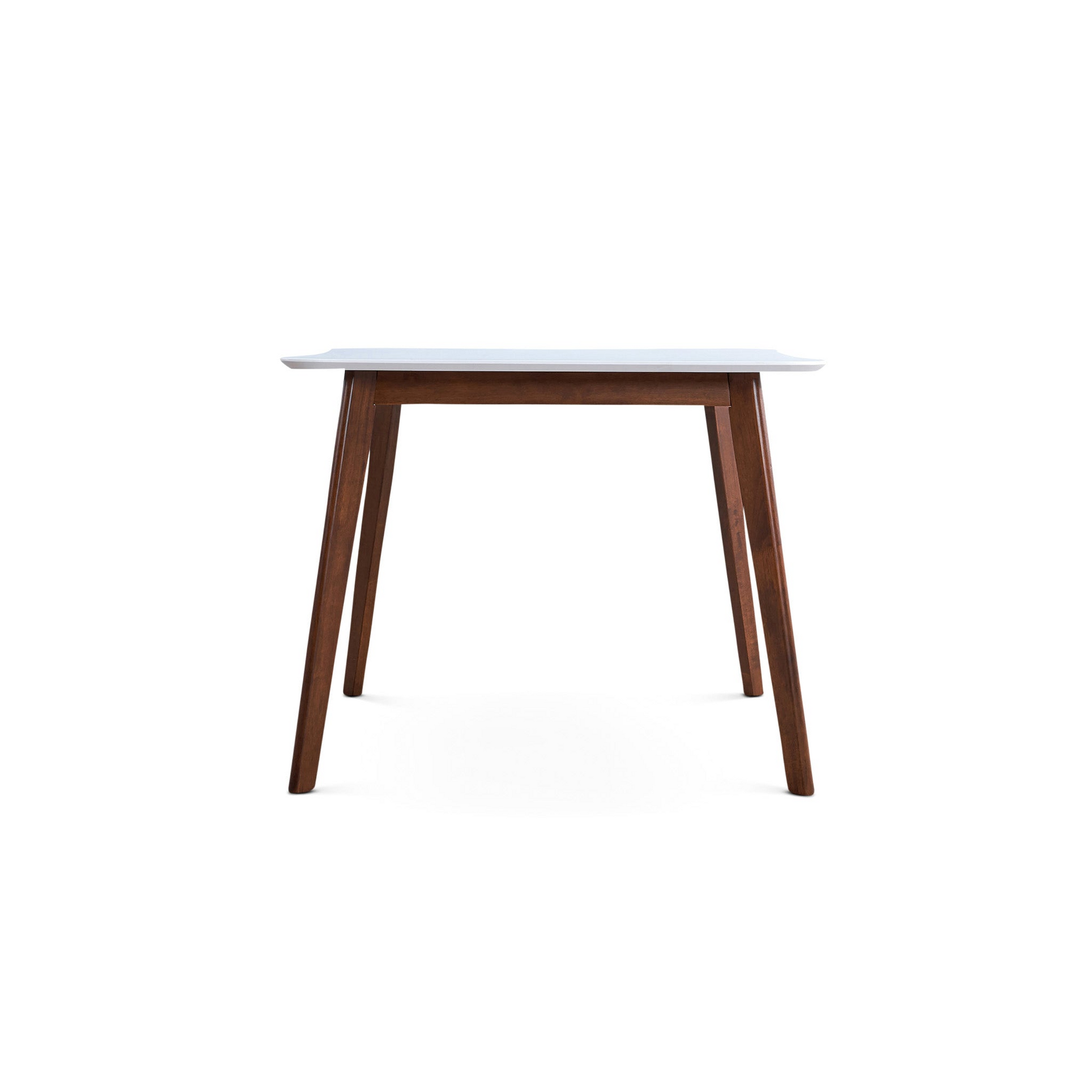 Benton Modern White Top Dining Table Brown,White Seats 4 Brown Dining Room Mid Century Modern Rubberwood Square Mdf,Solid Wood