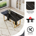 Table And Chair Set. Modern Dining Table With Mdf Top And Beautiful Mdf Legs. Equipped With Comfortable Pu Chairs And Metal Legs. Suitable For A Wide Range Of Decorative Styles. Black,Light Gray Seats 6 Mdf