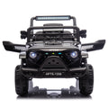 12V Kids Ride On Electric Truck Car W Parents Control,2Wd,Four Wheel Suspension,Early Education Function,Adjustable Volume,Usb,Mp3,Bluetooth,Microphone Jack,Power Display,Led Lights For Kids Aged 3. Black Polypropylene