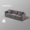 Modern Velvet Modular Sectional Sofa, Convertible Sofa Set With Pillows, Oversized Sectional Couches For Living Room, Loft, Apartment, Office Dark Gray 3 Seats Wood Primary Living Space Medium Duty Pine 3 Seat Dark Gray Velvet Medium Soft Cushion Back