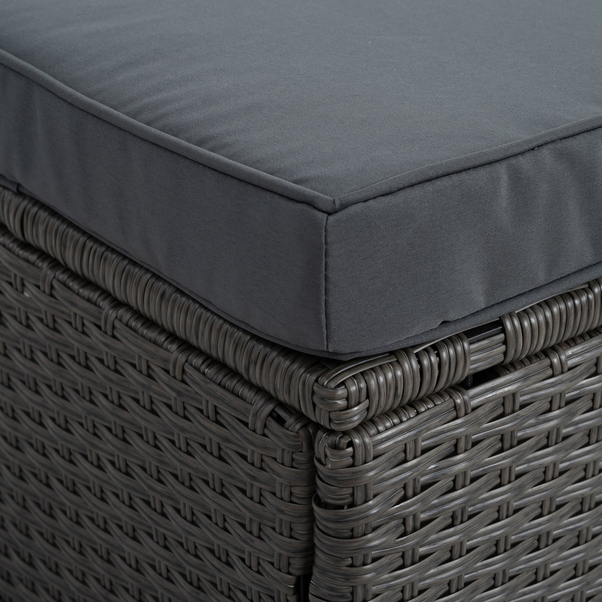 Patio Furniture, Outdoor Furniture, Seasonal Pe Wicker Furniture,7 Pcs Set Wicker Furniture With Lounger Sofa Yes Dark Gray Seats 6 Pe Rattan Iron Waterproof Fabric