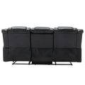 3 Seater Home Theater Recliner Manual Recliner Chair With Two Built In Cup Holders For Living Room,Bedroom, Black Old Sku:Pp302955Aab Black Foam Pu