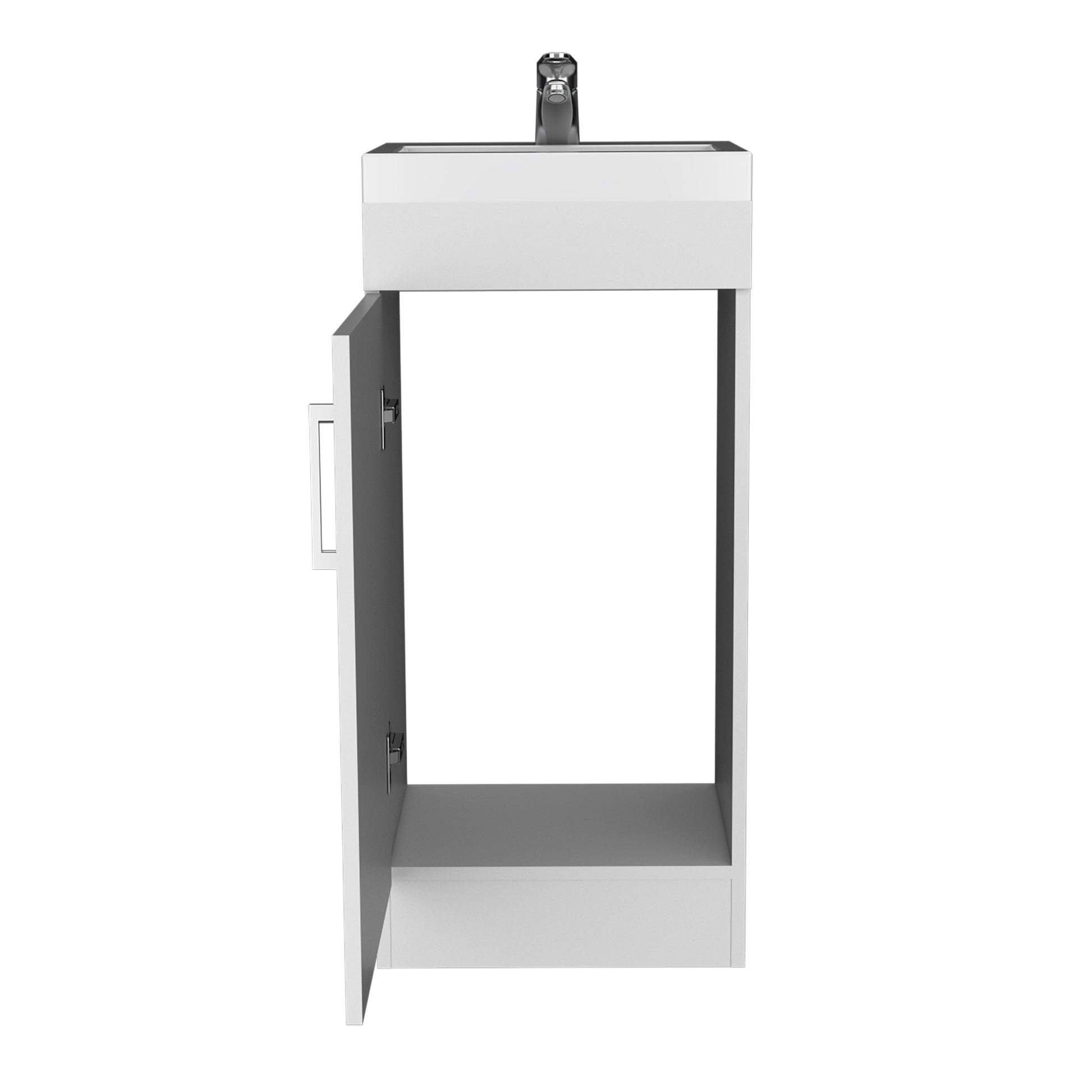 Bathroom Vanity, Single Door Cabinet, White White Solid Wood Mdf Engineered Wood