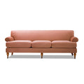 Alana Lawson Three Cushion Tightback Sofa, Peach Orange Velvet Orange Foam Velvet 3 Seat