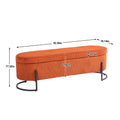 Coolmore Storage Ottoman,Bedroom End Bench,Upholstered Fabric Storage Ottoman With Safety Hinge, Entryway Padded Footstool, Ottoman Bench For Living Room & Bedroom Orange Orange Foam Velvet