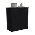 Dresser With 2 Door And Single Drawer, Black Black Solid Wood Mdf Engineered Wood