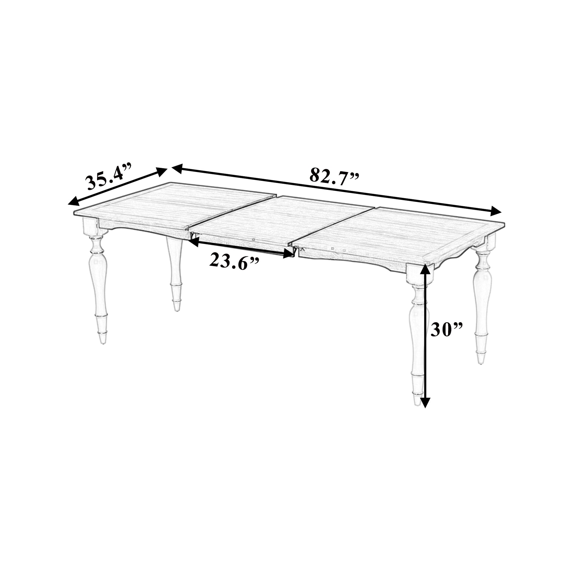 Vintage Traditional 82.7Inch Extendable Dining Table With 23.6Inch Removable Leaf, Brown Cream Cream Brown Seats 8 Dining Room Traditional Rubberwood Rectangular Rubber Wood