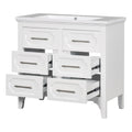 36'' Bathroom Vanity With Resin Sink Combo, Free Standing Single Vanity Set With Four Drawers, Solid Wood Frame Bathroom Storage Cabinet Same As Sw000128Aak White Bathroom Modern Solid Wood Mdf