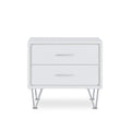 Contemporary 2 Drawers Wood Nightstand By Deoss, White White Mdf