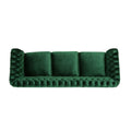 Durable 3 Seater Emerald Velvet Sofa, Combining Luxurious Comfort With Timeless Design, Perfect For Elegant Living Spaces, Featuring Plush Upholstery For Relaxation And A Touch Of Sophisticated Style Emerald Velvet Wood Primary Living Space Medium Soft