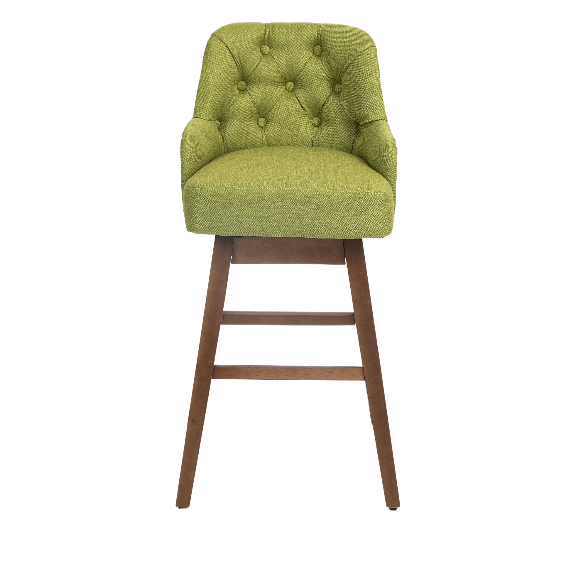 Coolmore Bar Stools Set Of 2 Counter Height Chairs With Footrest For Kitchen, Dining Room And 360 Degree Solid Wood Legs Swivel Bar Stools Set Of 2 Olive Linen Olive Foam Linen