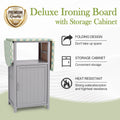 Ironing Board With Storage Cabinet Standard 1 2 Shelves Painted Or Hand Painted Brown Grey Gray Shelves Included American Design Fir Solid Wood Mdf