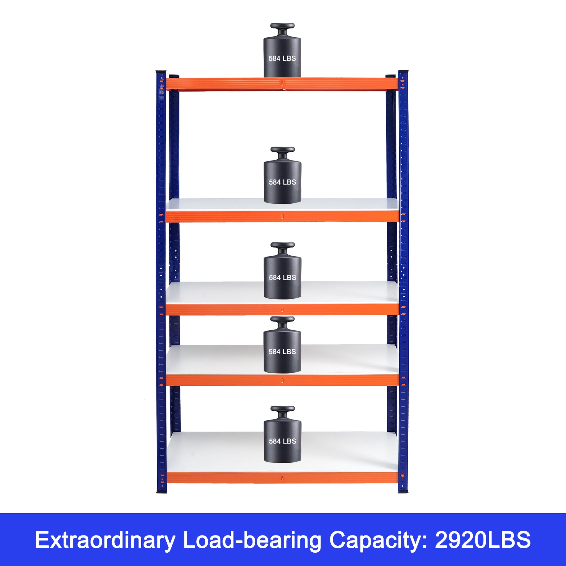 Capacity Garage Storage Shelves Heavy Duty Blue,Orange Iron