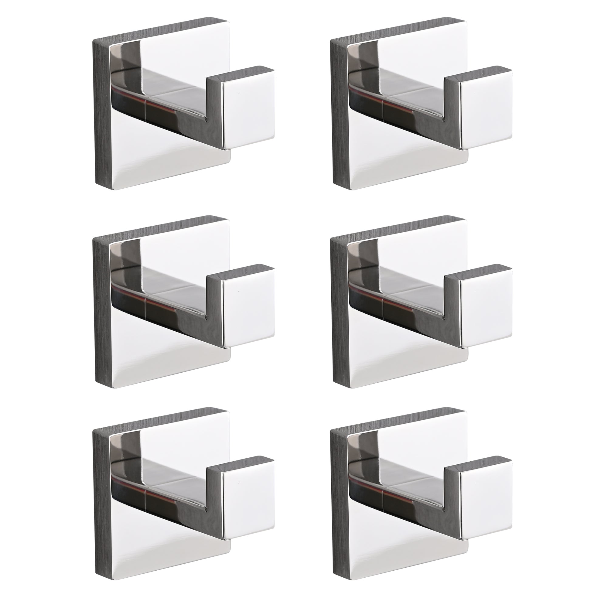 6 Pack Wall Mounted Stainless Steel Bathroom Towel Hooks Coat Hooks For Bathroom, Bedroom, Kitchen Chrome Stainless Steel