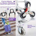 Grocery Laundry Utility Foldable Shopping Cart Trolley, Aluminum Alloy 8 Wheel Stair Climbing, Load Capacity 35L Silver Aluminium Alloy