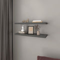 Floating Shelf Dallas, Living Room, Matt Gray Matte Gray Particle Board Engineered Wood
